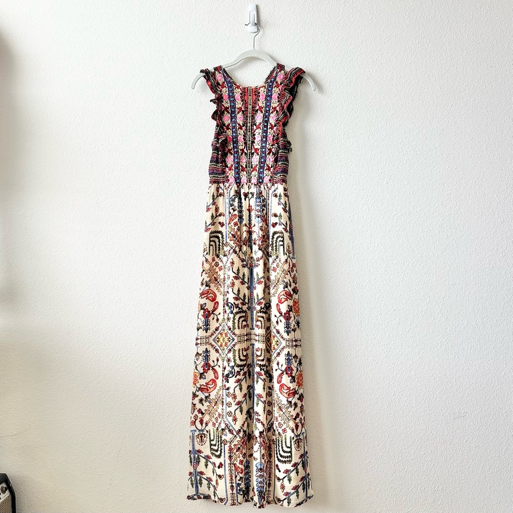 Anthropologie Vineet Bahl Valerie Embroidered Maxi Dress in Multicolor Size 2 - Picture 4 of 11